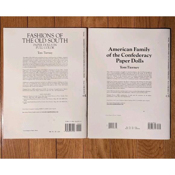 Tom Tierney 1980s Old South American Confederacy Full Color Paper Doll Books Set - Picture 2 of 2